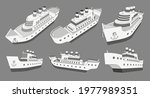 set collection with cruise big... | Shutterstock .eps vector #1977989351