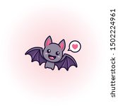 cute bat mascot vector design | Shutterstock .eps vector #1502224961