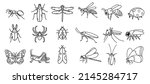 set of vector doodle insects.... | Shutterstock .eps vector #2145284717