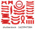 set of vector ribbon. flat... | Shutterstock .eps vector #1625947384