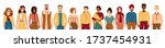 diverse group of multiethnic... | Shutterstock .eps vector #1737454931