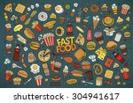 colorful vector hand drawn... | Shutterstock .eps vector #304941617