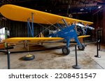 Small photo of Tuskegee, Alabama -2022: PT-17 Stearman kaydet biplane at Tuskegee Airmen National Historic Site. Stearman (Boeing) Model 75 is a biplane formerly used as a military trainer aircraft.