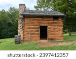 Small photo of Slave cabin at Booker T. Washington National Monument in rural Virginia. Tobacco farm where educator and leader Booker T. Washington was born into slavery and later freed by Emancipation Proclamation.