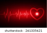 heart pulse monitor with signal.... | Shutterstock .eps vector #261335621