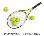 3d rendering a single tennis racquet lying with a yellow balls on white background. Tennis as sport. Tennis as hobby. Tennis classes.