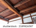 Ceiling of Japanese architecture with exposed beams
