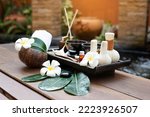 Spa salt aroma at outdoor natural. wellness center, so relax and lifestyle. Thai Day Spa. Healthy Concept