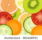 pattern realistic tomato ... | Shutterstock .eps vector #381668941
