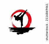 Karate Logo Silhouette With...