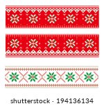 nordic pattern of knitting  | Shutterstock . vector #194136134
