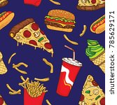 pop junk food seamless pattern | Shutterstock .eps vector #785629171