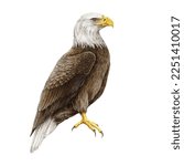 Bald Eagle Bird Watercolor...