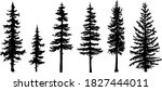 set of tree silhouettes of... | Shutterstock .eps vector #1827444011