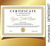 certificate of appreciation... | Shutterstock .eps vector #1876053607