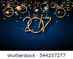 2017 happy new year background... | Shutterstock .eps vector #544257277