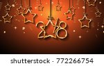 2018 happy new year background... | Shutterstock .eps vector #772266754