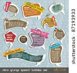 retro grunge speech bubbles... | Shutterstock .eps vector #87193933