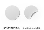 blank white round stickers or... | Shutterstock . vector #1281186181