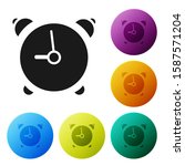 black alarm clock icon isolated ... | Shutterstock . vector #1587571204