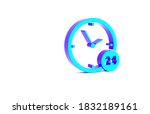 turquoise clock 24 hours icon... | Shutterstock . vector #1832189161