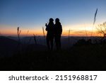 Silhouette Of A Couple With A...