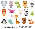 big set isolated animals.... | Shutterstock .eps vector #551909917