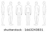 fashion template of standing... | Shutterstock .eps vector #1663243831