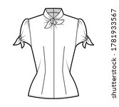 knotted cutout blouse technical ... | Shutterstock .eps vector #1781933567