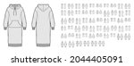 set of casual dresses technical ... | Shutterstock .eps vector #2044405091