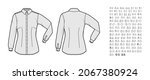 bundle set of shirts technical... | Shutterstock .eps vector #2067380924