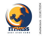 fitness club logo or emblem.... | Shutterstock .eps vector #2118170354