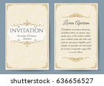 baroque invitation card in... | Shutterstock . vector #636656527