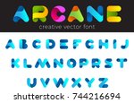 creative design vector font of... | Shutterstock .eps vector #744216694
