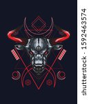 mystical taurus with sacred... | Shutterstock .eps vector #1592463574