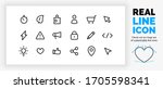 editable real line icon set of... | Shutterstock .eps vector #1705598341
