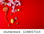 Chinese new year 2019 on a red background(Chinese characters . FU. in the article refer to good luck, wealth, money flow)