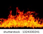 Small photo of Blurred Bright Red and Orange Firestorm Texture on Black Background (Real Fire), shot of flying fire sparks