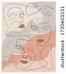 multiple woman face abstract... | Shutterstock . vector #1720603231