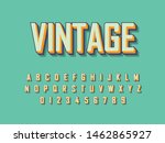 font. modern vintage retro 3d... | Shutterstock .eps vector #1462865927
