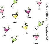 pattern with martini glasses of ...