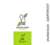 healthy food logo. concept logo ... | Shutterstock .eps vector #1669559257