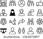social vector icon set such as  ... | Shutterstock .eps vector #1562872897