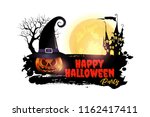 halloween pumpkins and dark... | Shutterstock .eps vector #1162417411