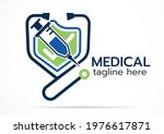 medical logo vaccine design... | Shutterstock .eps vector #1976617871