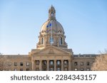 Small photo of Edmonton, Alberta, Canada. Apr 3, 2023. Close up to the Alberta Legislature Building, Legislative Assembly of Alberta and the Executive Council of Alberta.