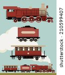 Vector Set Of Weathered Red...