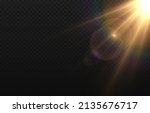 vector golden light with glare. ... | Shutterstock .eps vector #2135676717