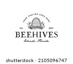 Vintage Honey  Beehives Logo...