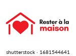 rester a la maison  stay at... | Shutterstock .eps vector #1681544641